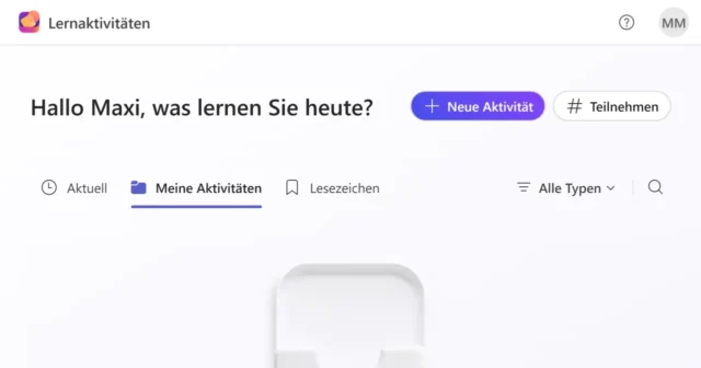 Startseite der Lernaktivitäten
