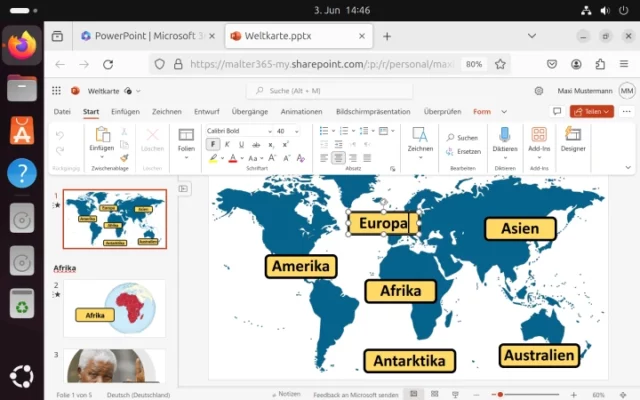 Präsentation in PowerPoint als Web-App im Browser