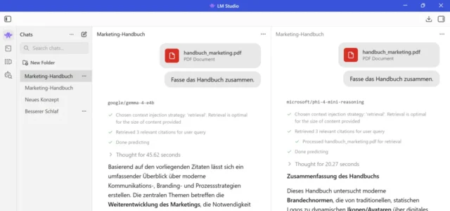 Split View in LM Studio