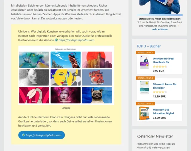 Beispiel für größere Werbeanzeige im Blog