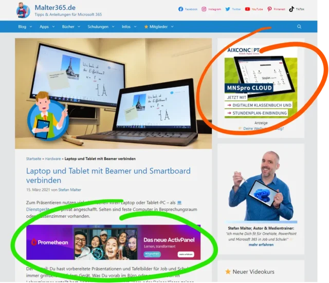 Beispiele für Werbeanzeigen auf Malter365.de