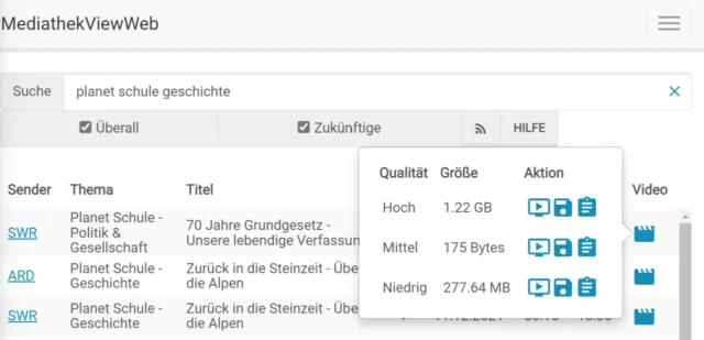 MediathekViewWeb – Video-Download