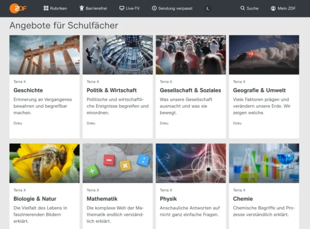 Beiträge in der ZDF-Mediathek