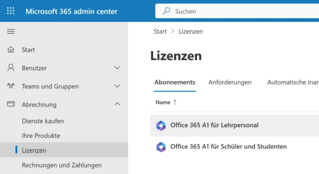 unterschiedliche Lizenzen für Lehrpersonal, Schüler und Studenten