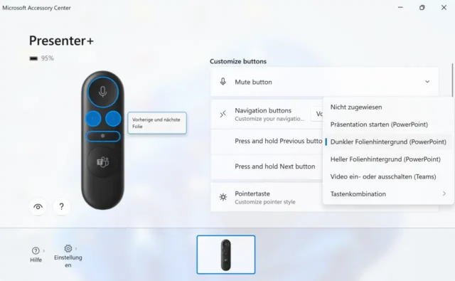Tastenbelegung von Microsoft Presenter+ ändern