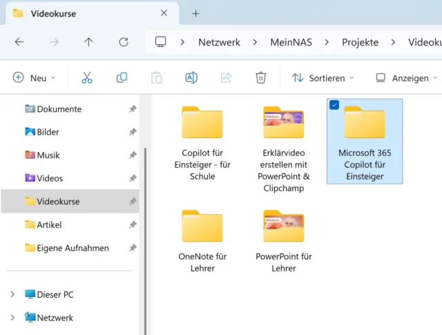 Dateien vom NAS im Windows-Explorer verwalten