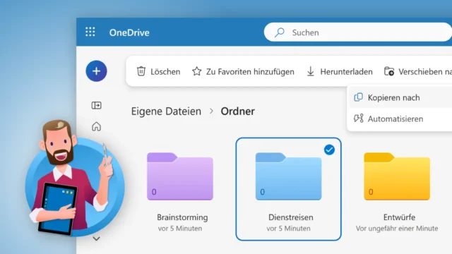 OneDrive Online: Ordner erstellen, Dateien anfordern