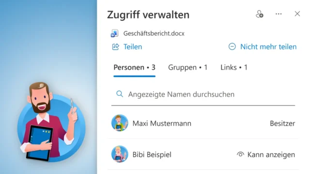 OneDrive Online: Dateien teilen und für andere Personen freigeben