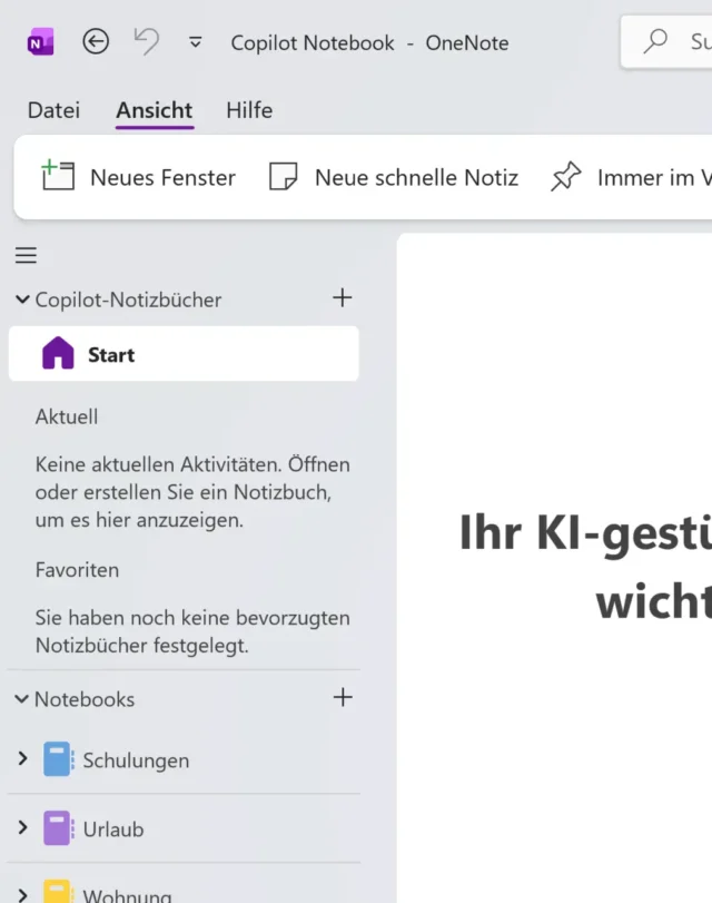Copilot-Notizbücher in OneNote für Windows