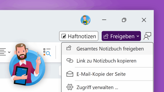 OneNote-Notizbuch freigeben: Teilen mit anderen Personen