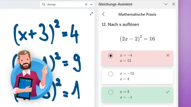 OneNote: Gleichungs-Assistent (Matheassistent) für Lehrer und Schüler