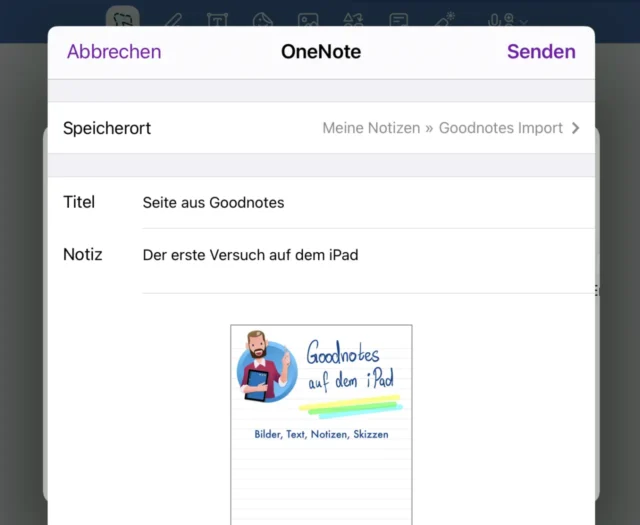 Speicherort in OneNote auswählen