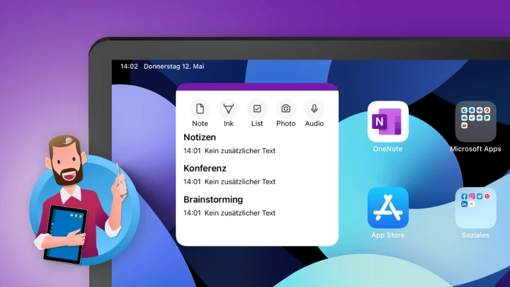OneNote für iPad: Widget auf Home-Bildschirm anheften [Anleitung]