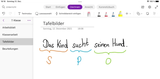 Zeichnen in der OneNote-App fürs iPad
