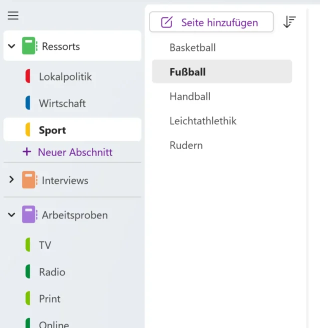 Notizbücher in OneNote