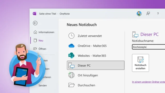 OneNote ohne Cloud nutzen: Notizbuch lokal speichern