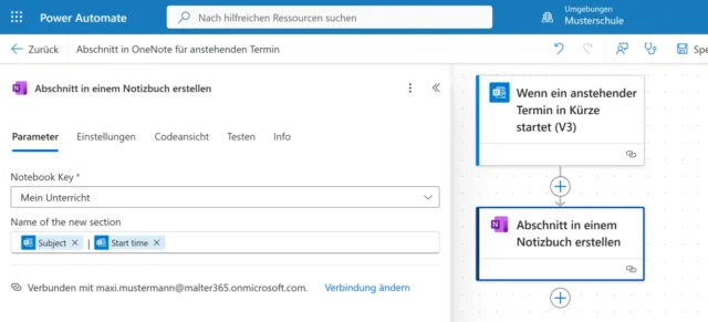 Outlook & OneNote – verbunden per Power Automate