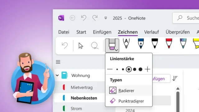 OneNote: Radierer aktivieren und anpassen [Anleitung]