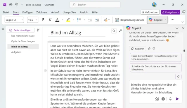 Texte einfügen – auch mit Unterstützung von OneNote