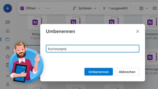 OneNote: Notizbuch umbenennen, Anzeigename ändern