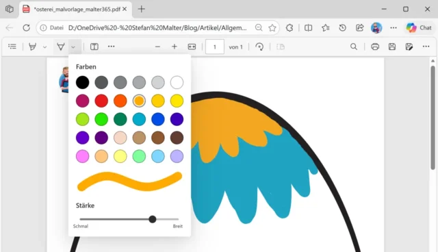 Zeichenfunktionen für PDF-Dokumente in Microsoft Edge