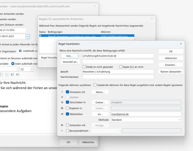 Regeln für Automatische Antworten in Outlook (Desktop)