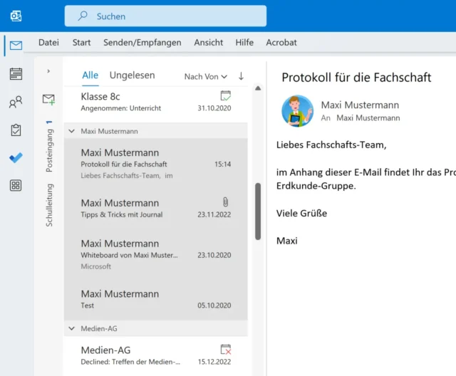 E-Mails sortieren und gesammelt markieren