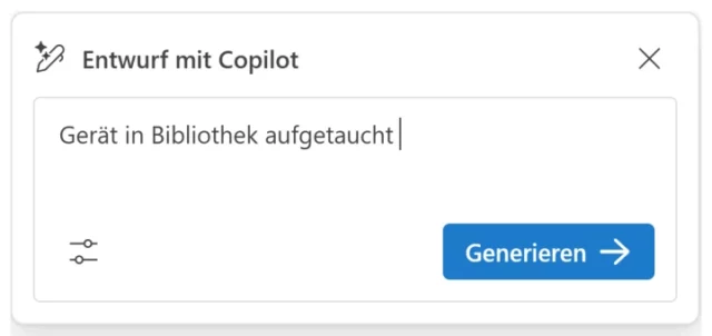 Entwurf mit Copilot erstellen