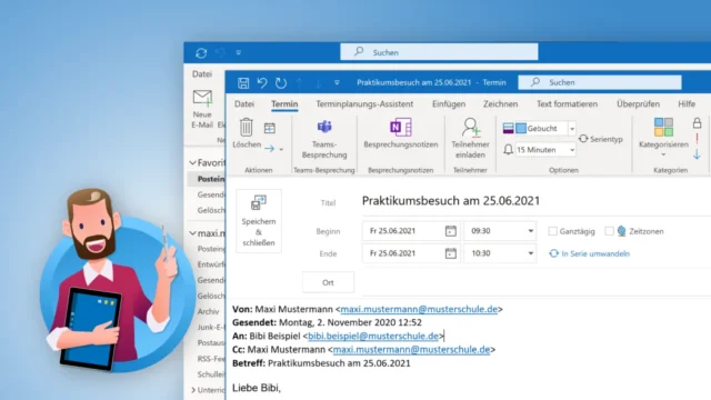 Outlook: E-Mail in Termin, Kontakt & Aufgabe umwandeln