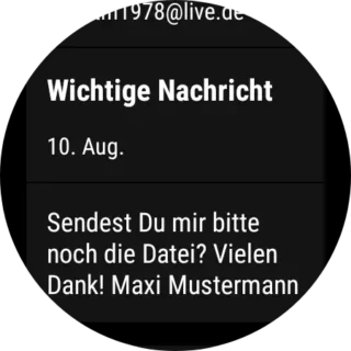 E-Mail auf Smartwatch lesen