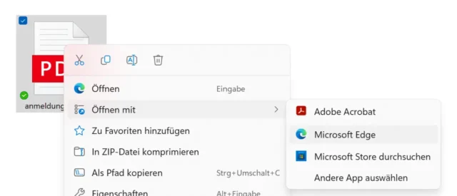 PDF-Datei mit Microsoft Edge öffnen