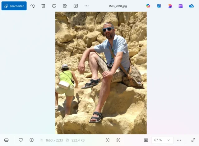 Windows-Fotoanzeige mit geöffneter Bilddatei
