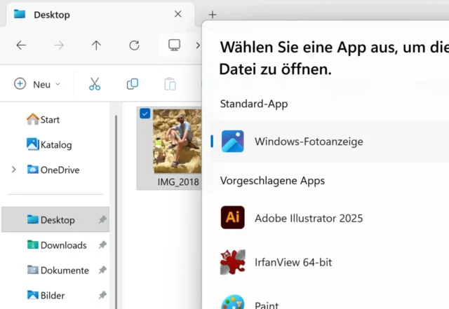 App für Bilddatei auswählen