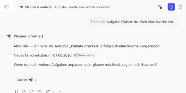 Aufgabe bearbeiten per Planner Agent