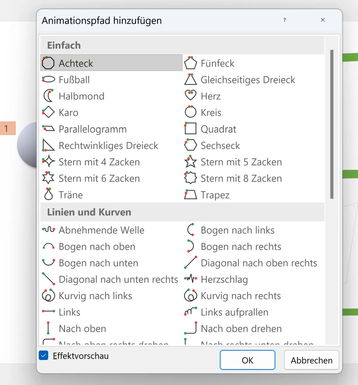 weitere Animationspfade in PowerPoint