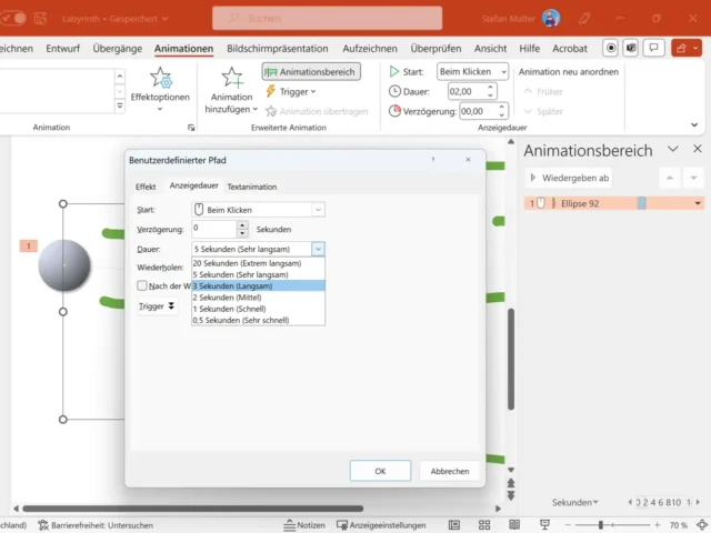 Dauer der Animation ändern