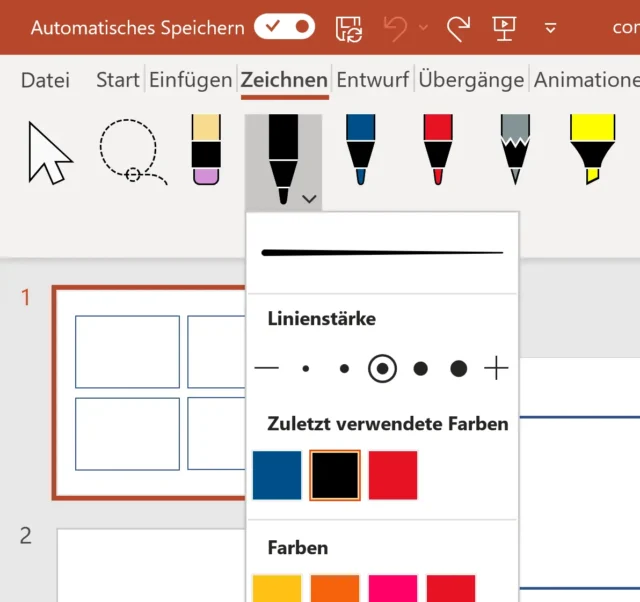 Zeichnen – Stifte in PowerPoint