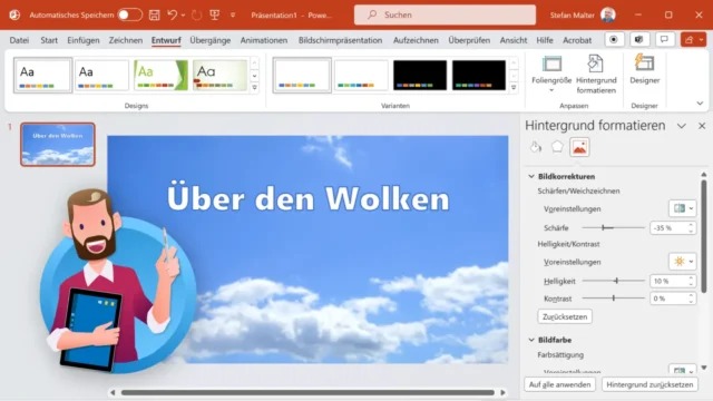 PowerPoint: Hintergrundbild einfügen und bearbeiten [Anleitung]