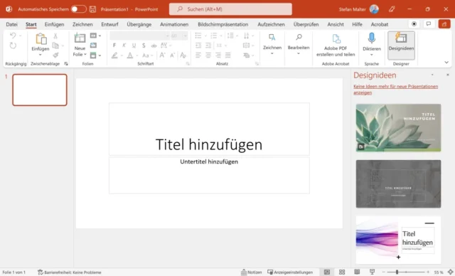 neue Präsentation in PowerPoint