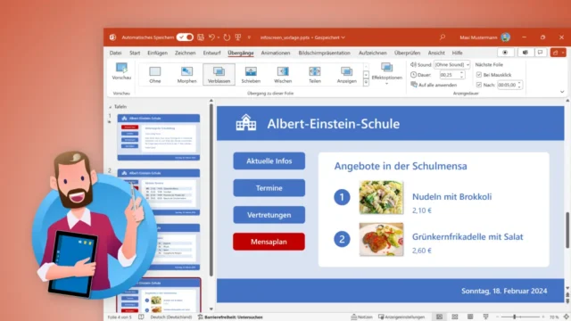 Infoscreen für Schule und Lehrerzimmer erstellen mit PowerPoint