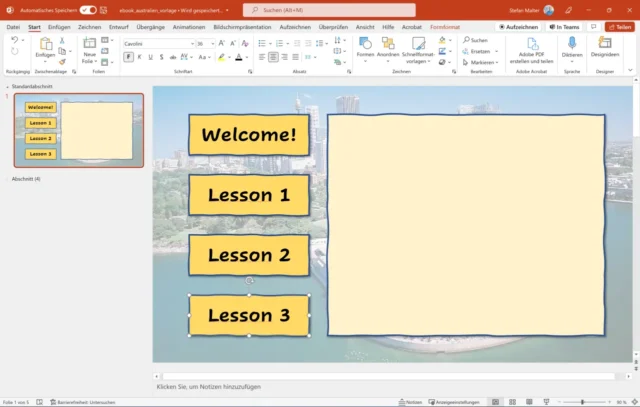 Vorlage für E-Book-Seite in PowerPoint