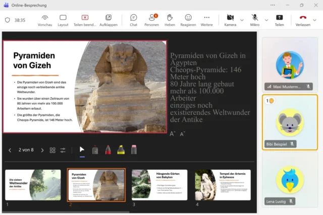 Online präsentieren mit PowerPoint Live in Microsoft Teams