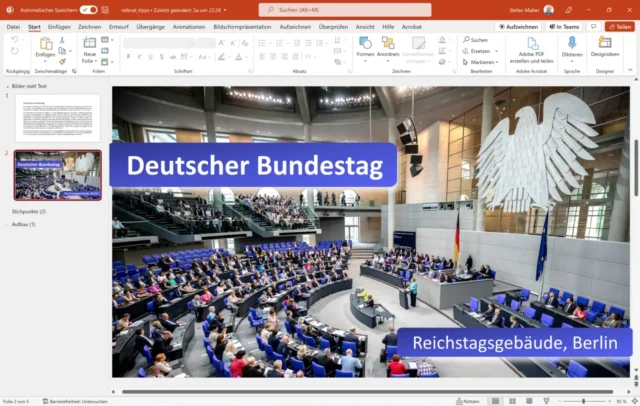 Bebilderung beim Referat mit PowerPoint