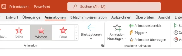 Wischen - Animation in PowerPoint