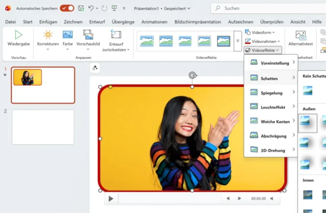 Videoformat gestalten in PowerPoint