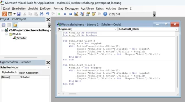 Modul mit VBA-Code in PowerPoint