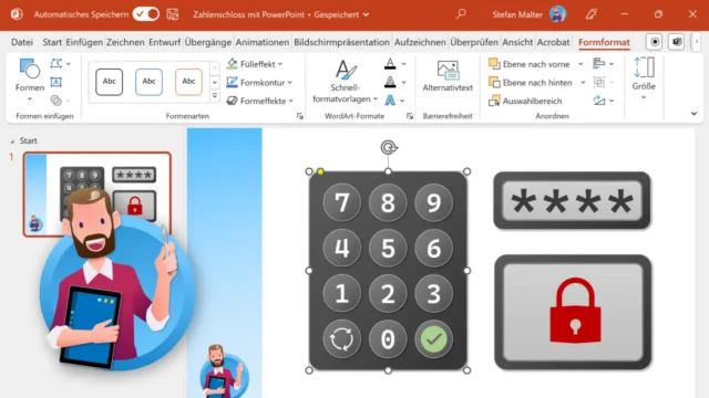 Zahlenschloss mit Code erstellen in PowerPoint [Anleitung]