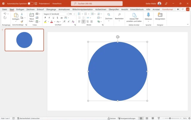 Kreis auf der PowerPoint-Folie