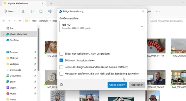 Bildgrößenänderung der PowerToys