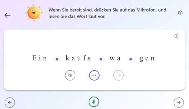 Wörter üben im Reading Coach